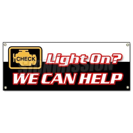 Signmission CHECK ENGINE LIGHT BANNER SIGN warning malfunction sensor repair maintenance B-Check Engine Light
